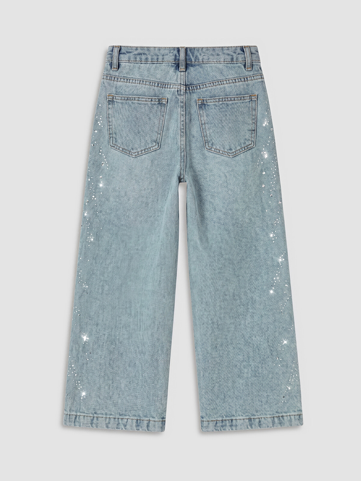LCW Kids İndigo Taş İşlemeli Kız Çocuk Jean Pantolon - S7N052Z1