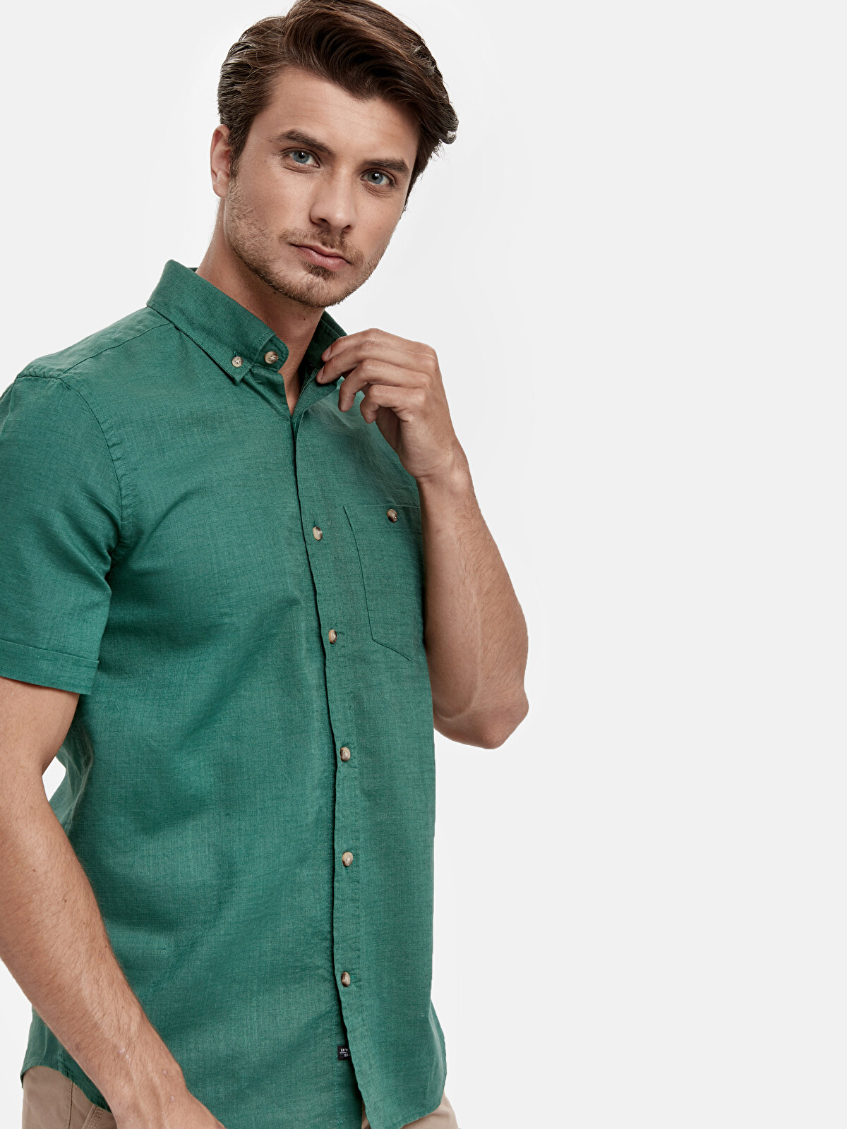 LCWAIKIKI Classic Man Green Shirt - 8S0683Z8-D4R | LC Waikiki