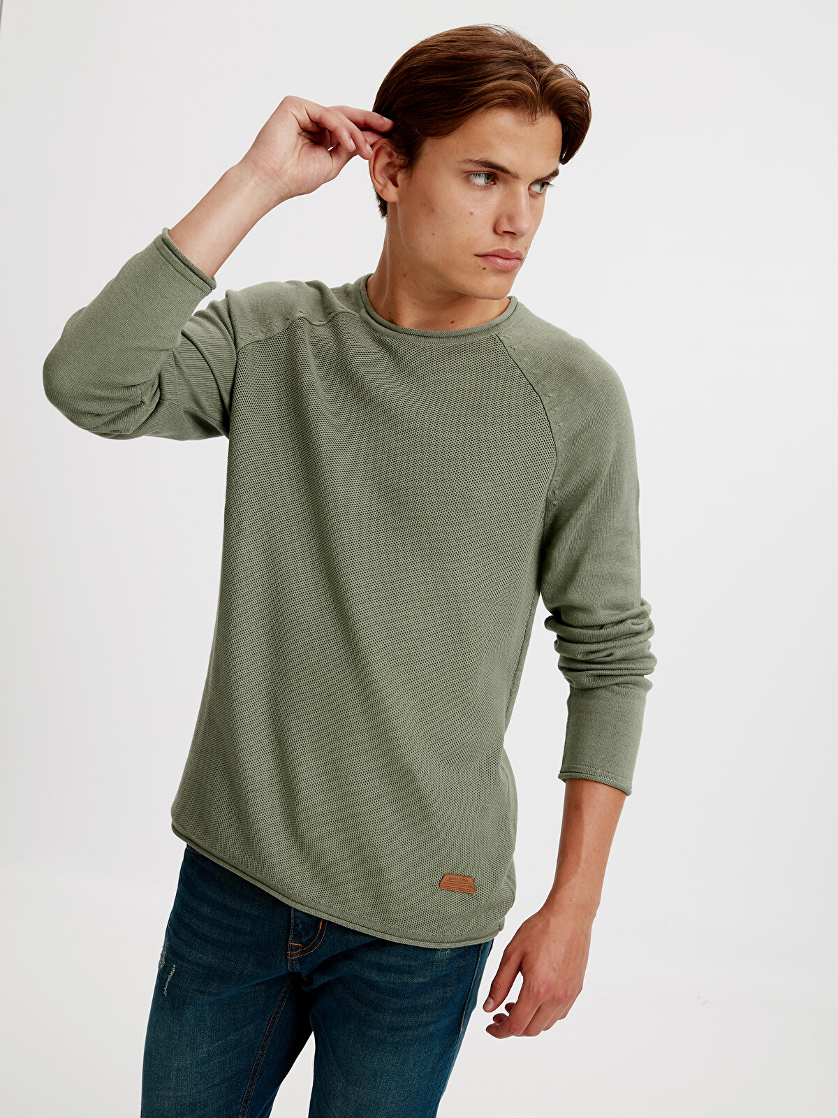 XSIDE Man Green Sweater - 8W0383Z8-E8F | LC Waikiki