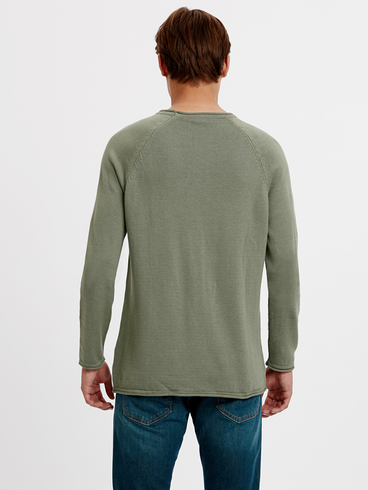 XSIDE Man Green Sweater - 8W0383Z8-E8F | LC Waikiki