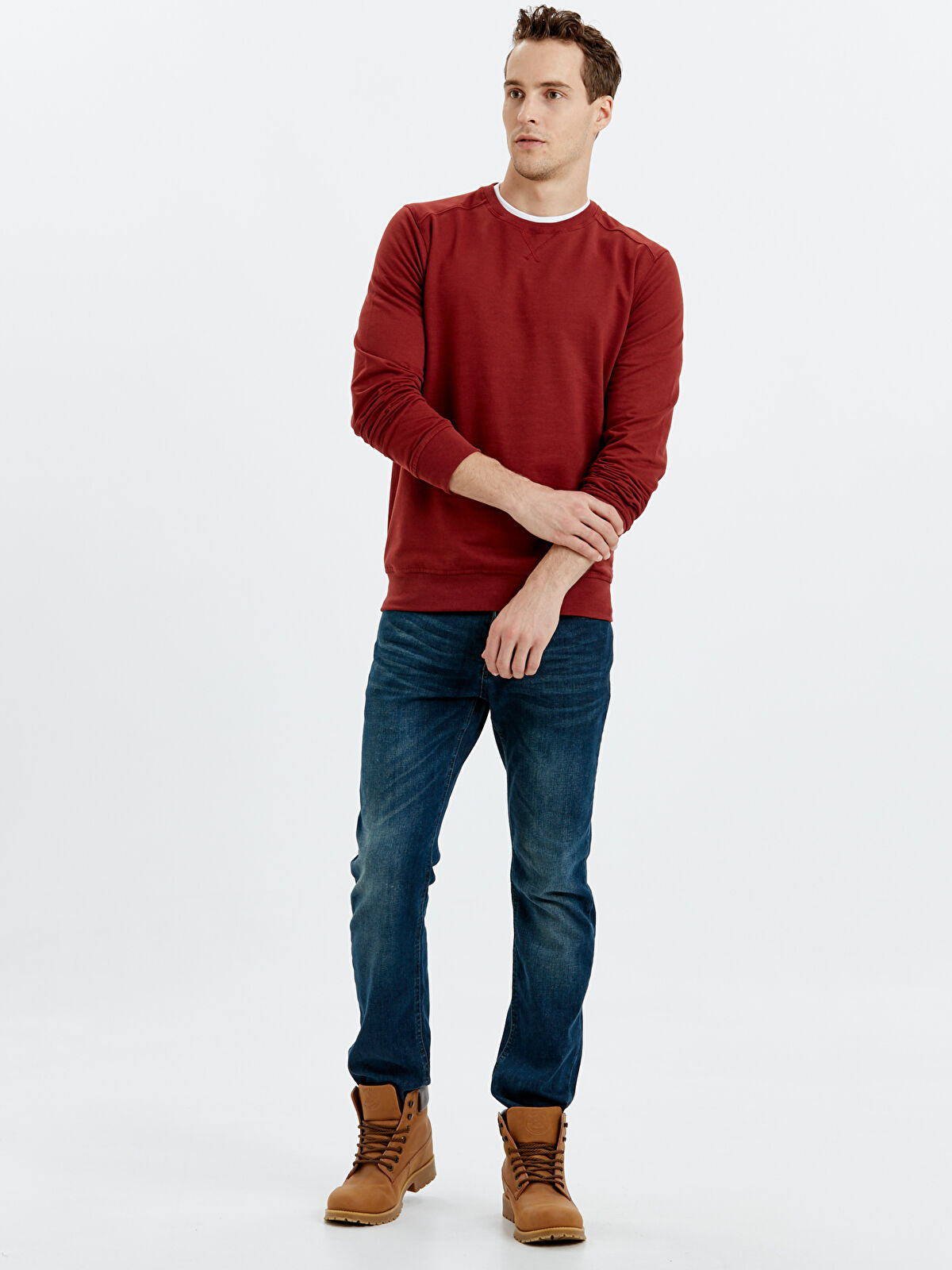 LCWAIKIKI Basic Man BORDEAUX Sweatshirt -8W1354Z8-HJS - LC