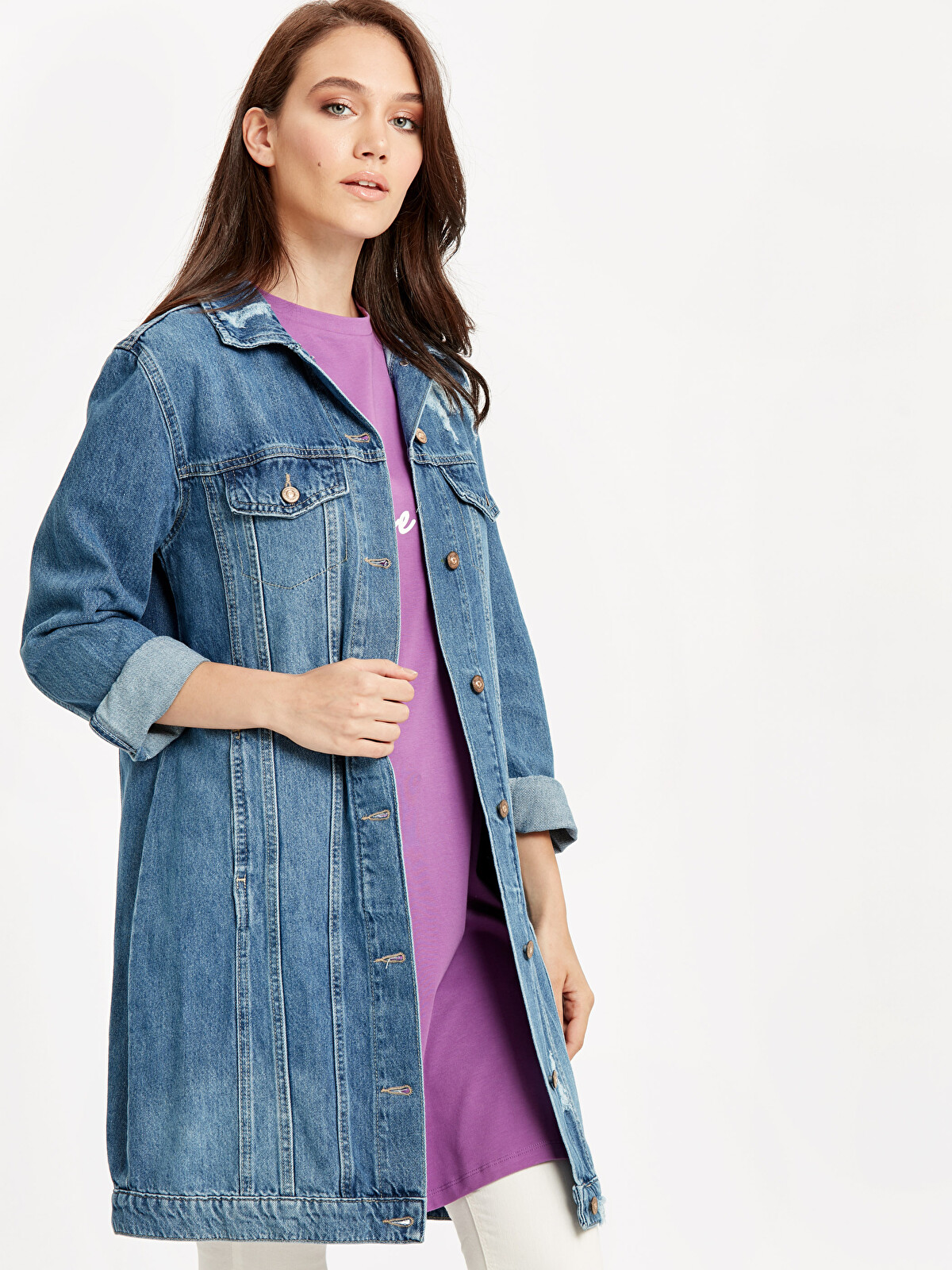 LCW Modest Jean Ceket - 8WH573Z8-309 | LC Waikiki