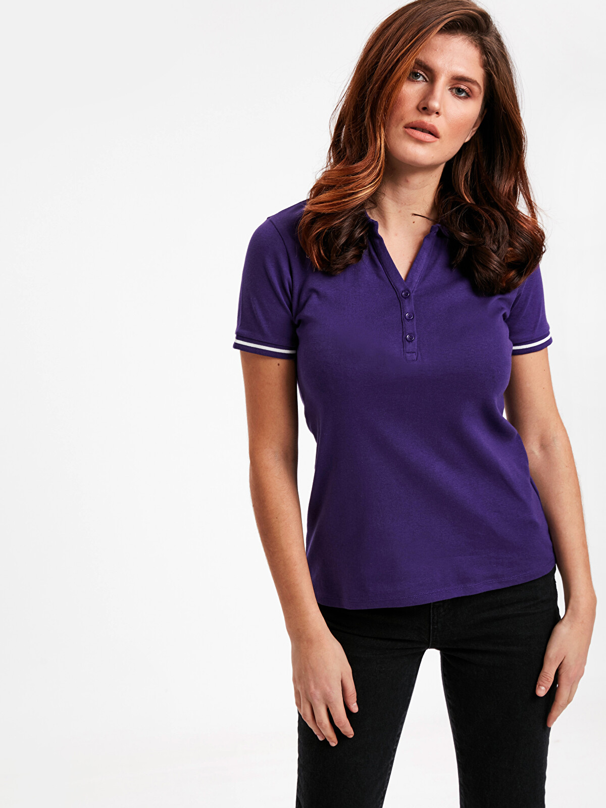 LCWAIKIKI Basic Woman Purple T-Shirt - 9S3368Z8-LWW - LC Waikiki