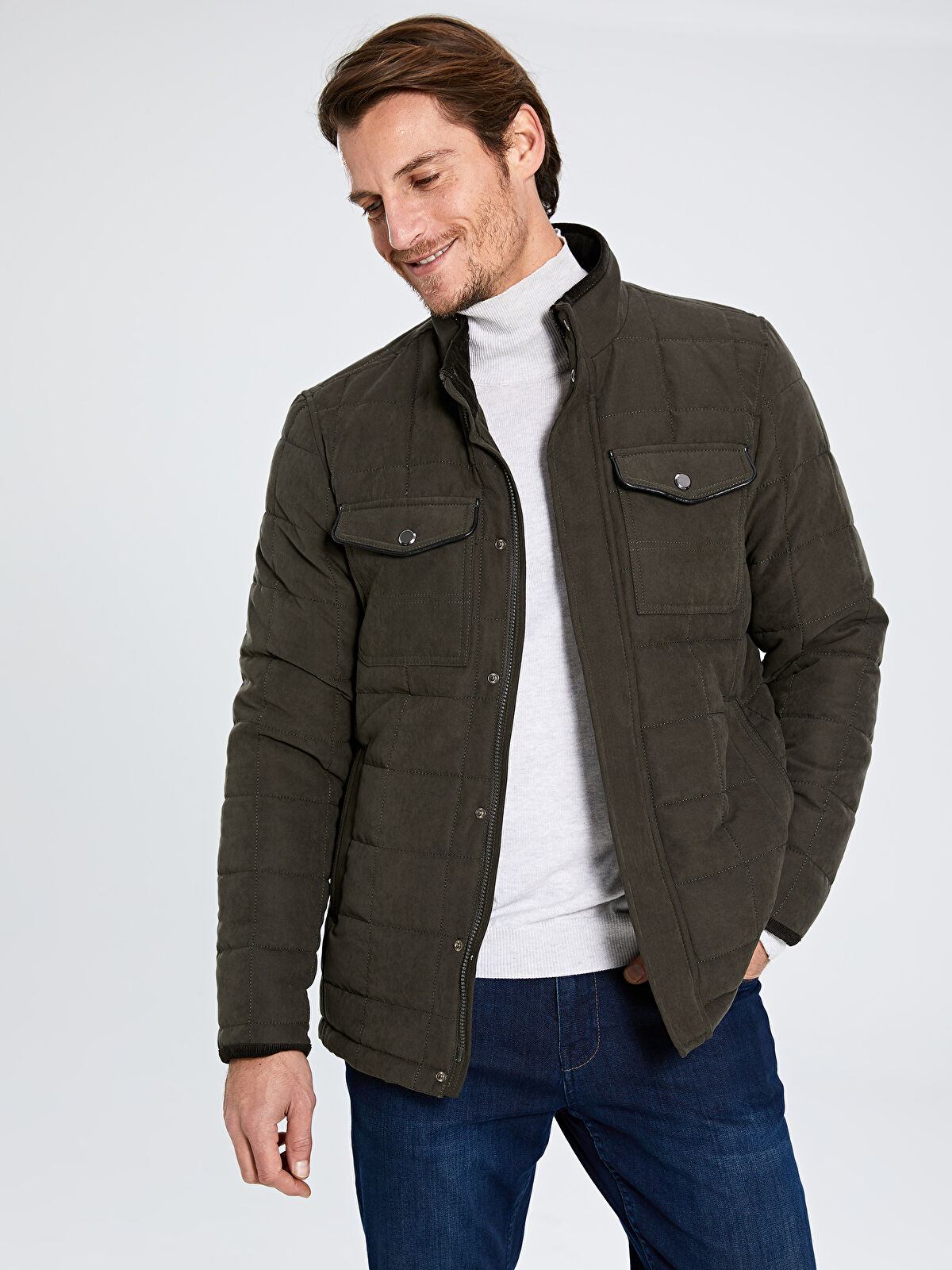LCWAIKIKI Classic Man KHAKI Overcoat -9W5364Z8-J2L - LC Waikiki