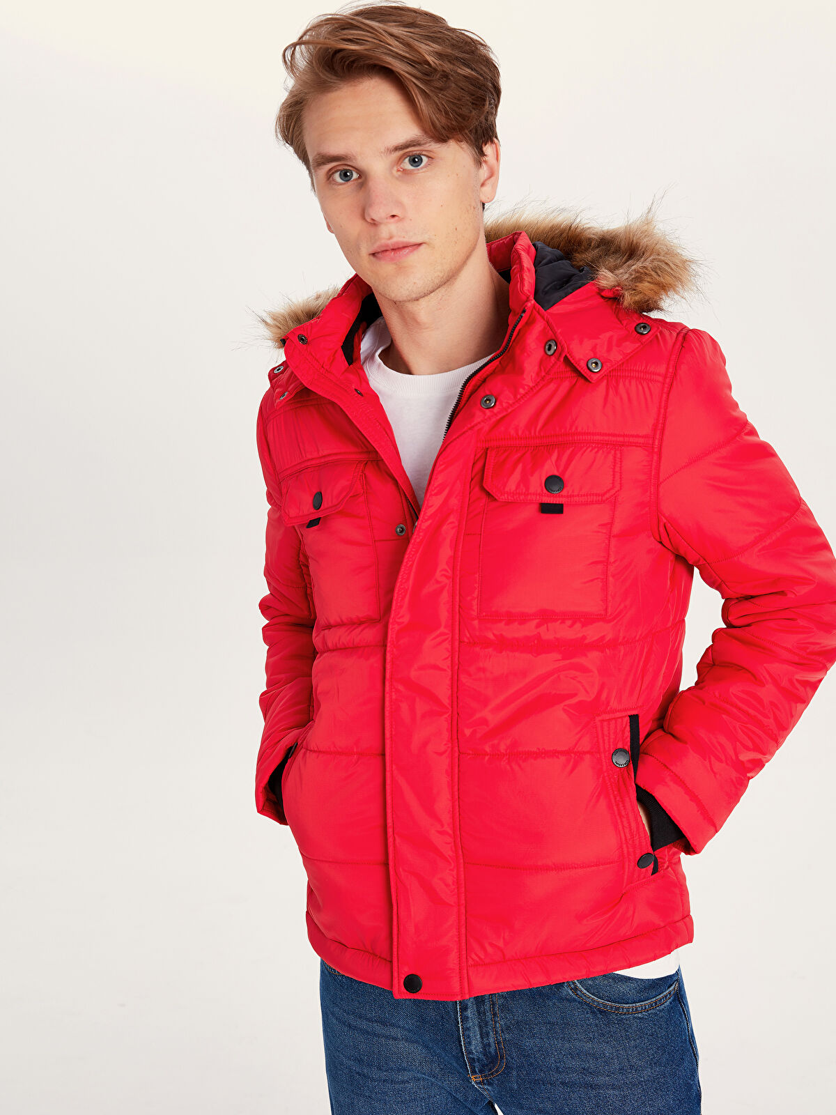 XSIDE Men's Down Collar Down Jacket -9W6496Z8-J4P - LC Waikiki