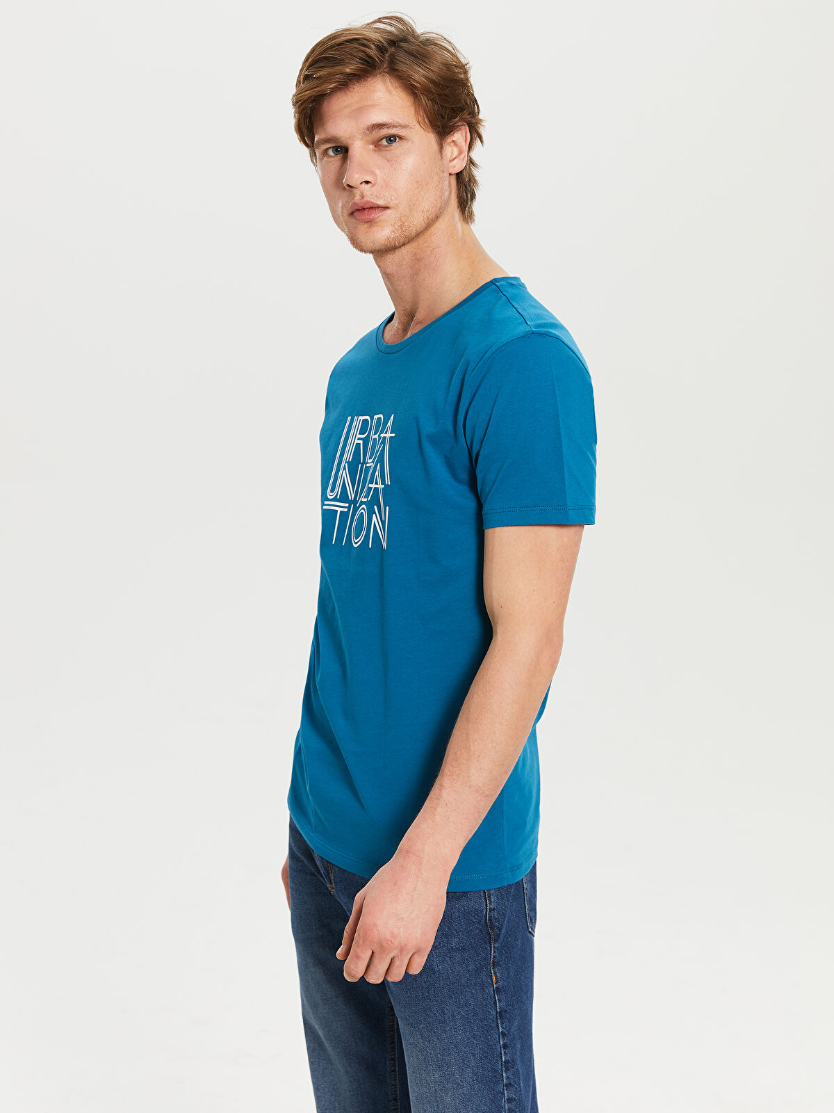 XSIDE Combed Cotton Men's T-Shirt -0SL614Z8-HBC - LC Waikiki