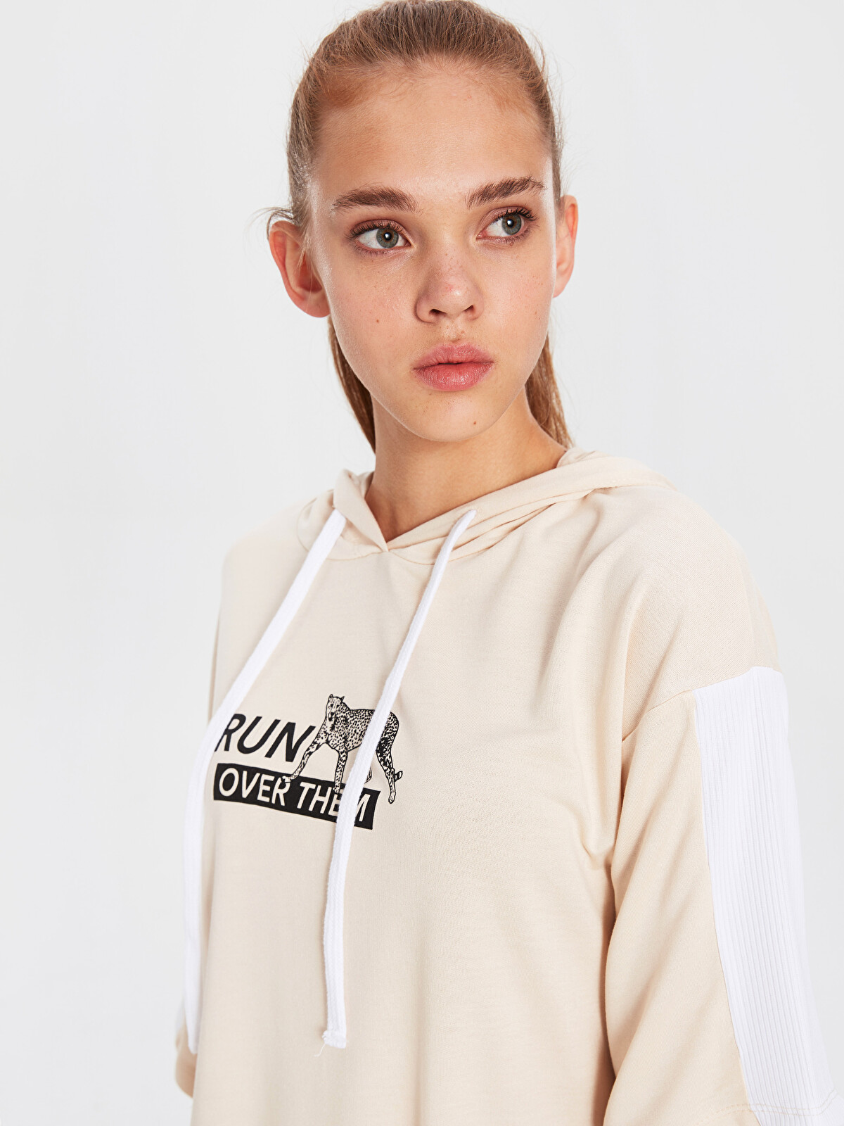 XSIDE ACTIVE Hooded Long Sleeve Sweatshirt Fabric Women's T-Shirt