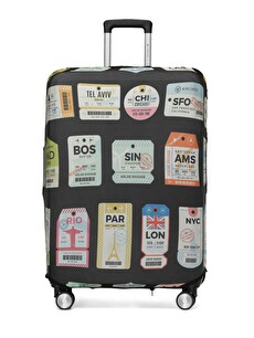 Travel Soft Valız Kılıf Parıs 4fx Siyah Unisex Valiz Kılıfı