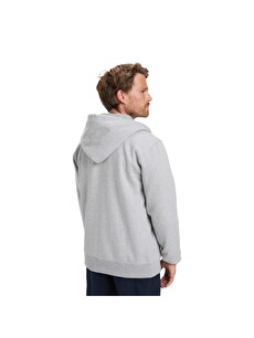 Hlover ♡ Quiksilver Zip Hood Chest Logo Gri Erkek Fermuarlı Sweatshirt