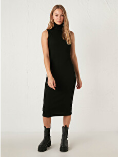 LCW Vision Sleeveless Turtleneck Elastic Pencil Dress - 0WHI08Z8