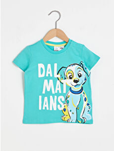 LCW baby Crew Neck Short Sleeve 101 Dalmatian Printed Baby