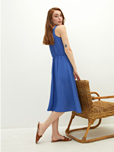 LCWAIKIKI Classic Strapped Front Button A-Cut Woman Dress