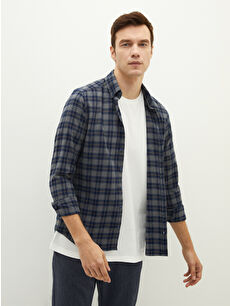 LCWAIKIKI Classic Slim Fit Long Sleeve Plaid Twill Men's