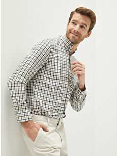 LCWAIKIKI Classic Regular Fit Long Sleeve Plaid Men's Shirt