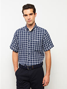 LCWAIKIKI Classic Regular Fit Short Sleeve Plaid Men's Shirt