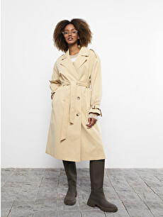 LCW Vision Jacket Collar Regular Long Sleeve Women's Trench Coat