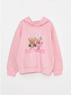 rlfk.g4 サマ LCW Kids Hooded Printed Long Sleeve Girls' Sweatshirt