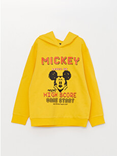 LCW Kids Hooded Mickey Mouse Printed Long Sleeve Boys' Sweatshirt