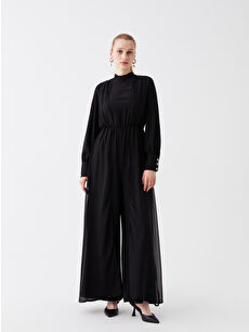 LCW Modest Dik Yaka Düz Uzun Kollu Kadın Tulum - S3H735Z8-RQL | LCW