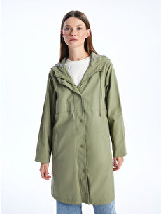 LCW Modest Haki Kadın Kapüşonlu Düz Yağmurluk - W31900Z8-V3L | LCW