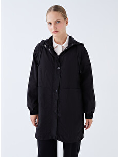 LCW Modest Kadın Kapüşonlu Düz Yağmurluk - W33324Z8-RQL | LC Waikiki