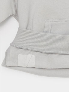 LCW baby Gri Bisiklet Yaka Pinokyo Baskılı Erkek Bebek Sweatshirt