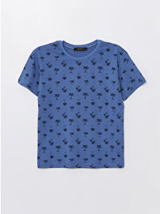 Black&Small Mavi Bisiklet Yaka Kısa Kollu Erkek Çocuk Tişört