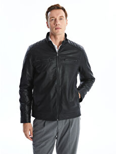 LCWAIKIKI Classic Regular Fit Men's Faux Leather Jacket