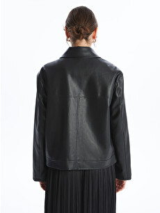 LCWAIKIKI Classic Collared Neck Women's Faux Leather Jacket