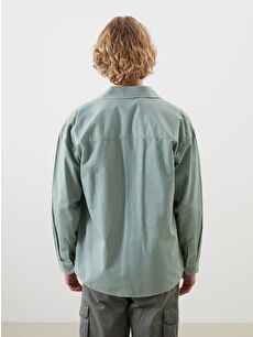 トップス green Light Gray Shirts Jacket XSIDE Relaxed Fit Long Sleeve Twill Men's Shirt Jacket