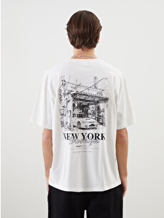 XSIDE Crew Neck New York Printed Jersey Men's T-shirt - S5FD80Z8
