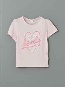 LCW Kids Crew Neck Printed Girls' T-Shirt 2 Pack - S5FE09Z1-JYX