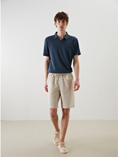 XSIDE Relaxed Fit Linen Blend Men's Shorts - S5FQ93Z8-QYX | LC Waikiki