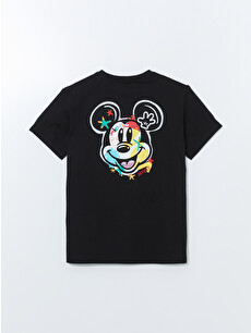 LCWAIKIKI Classic Bisiklet Yaka Mickey Mouse Baskılı Kadın Tişört