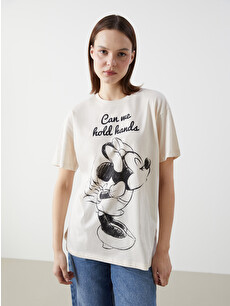 XSIDE Minnie Mouse Baskılı %100 Pamuklu Kadın Tişört - S5GV65Z8