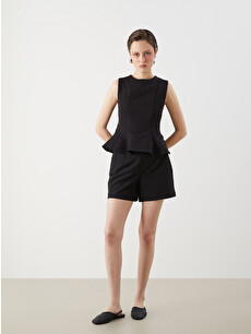 LCW Vision Zippered Waist Women's Pleated Shorts - S5H368Z8-CVL