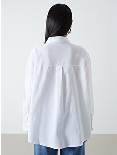 LCW Vision Oversize Linen Blend Women's Shirt - S5I327Z8-R9J | LC