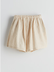 LCW Kids Girls' Linen Look Pleated Shorts - S5IQ10Z1-FWM | LC Waikiki