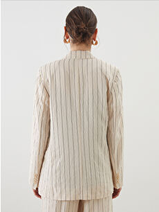 ®️oddy‪✩⃛ 　　ベージュ織ストライプ　４８枚 LCWAIKIKI Classic Striped Women's Blazer Jacket -S5JU31Z8