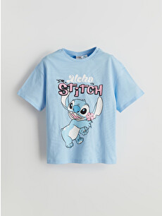 LCW Kids Crew Neck Stitch Printed Girls' T-Shirt - S5L132Z4-YTE