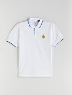 XSIDE ACTIVE Beyaz Polo Yaka Real Madrid Baskılı Erkek Taraftar