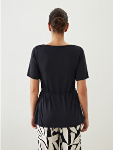 LCWAIKIKI Classic Siyah Bisiklet Yaka Kadın Tişört - S5MY98Z8-CVL