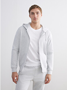 LCWAIKIKI Classic Hooded Long Sleeve Men's Zip-Up Sweatshirt