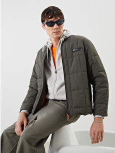 XSIDE Haki Rahat Kalıp Kolej Yaka Erkek Bomber Mont - W53475Z8-ZDY