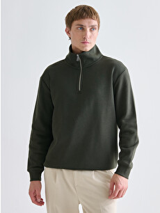 LCW Vision Zippered Funnel Neck Men's Thick Sweatshirt - W55117Z8