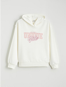 LCW Kids Hooded Printed Girls' Sweatshirt - W55551Z4-FDU - LC Waikiki