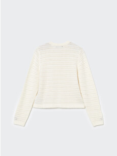 LCW Modest Crew Neck Hole-Knitted Women's Knitwear Cardigan