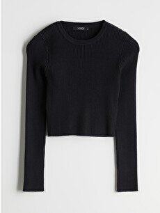 XSIDE Crew Neck Crop Women's Knitwear Sweater - W58561Z8-CVL - LC
