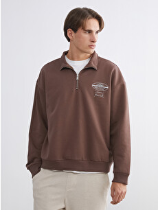 XSIDE Funnel Neck Printed Thick Men's Sweatshirt - W5AB05Z8-ZCX