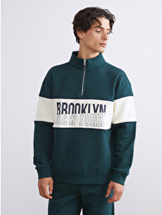 XSIDE Funnel Neck Color Block Men's Sweatshirt - W5AB74Z8-YED | LC